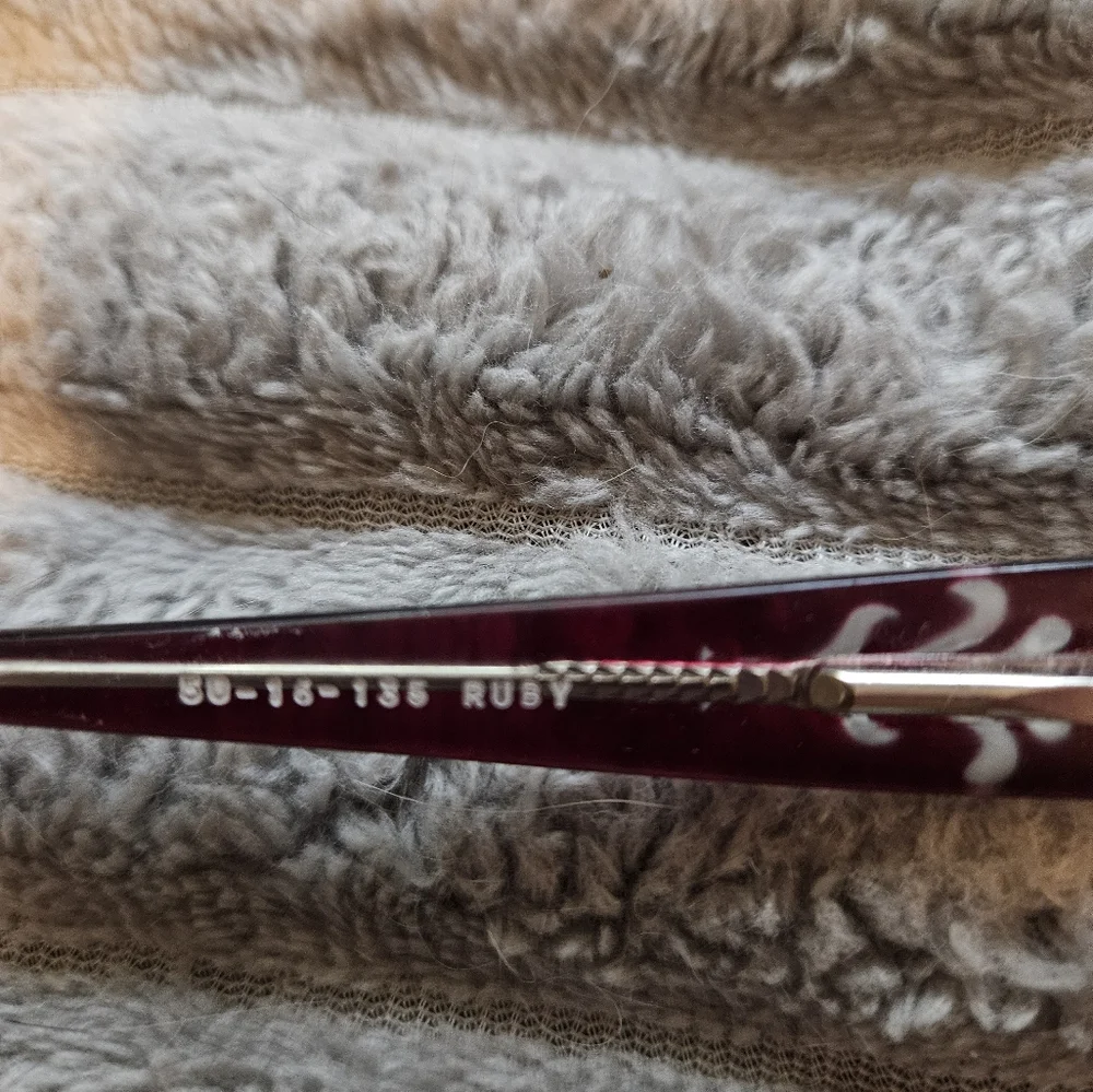 SALE ** Elegant Prescription Burgundy Glasses with Silver Accents